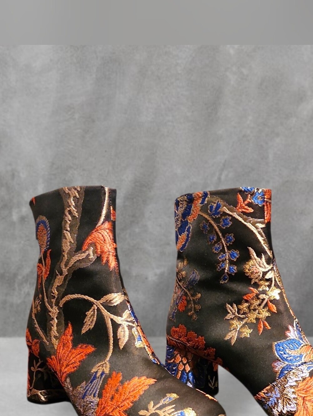 Zara Basic Collection Satin Jaquard Ankle Boots